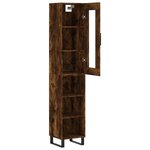 vidaXL Buffet haut Chêne fumé 34 5x34x180 cm Bois d'ingénierie