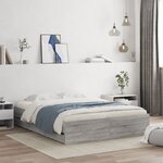 vidaXL Cadre de lit avec tiroirs sans matelas sonoma gris 150x200 cm