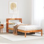 vidaXL Cadre de lit et tête de lit sans matelas cire marron 100x200 cm