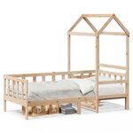 vidaXL Lit de jour avec toit sans matelas 90x200 cm bois massif