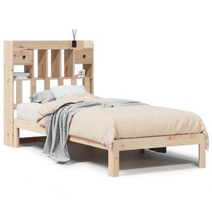 vidaXL Lit bibliothèque sans matelas 75x190 cm bois de pin massif