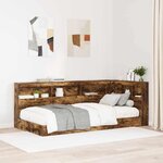 vidaXL Tête de lit de rangement Chêne fumé 80 cm Bois d'ingénierie