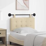 vidaXL Tête de lit suspendue Avec lumière LED Crème Tissu