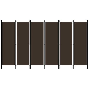 vidaXL Cloison de séparation 6 panneaux Marron 300x180 cm
