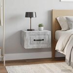vidaXL Cabinet de chevet mural 2 pc Gris béton 34 5 x 33 x 20 cm