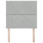 vidaXL Tête de lit en velours gris clair avec design de blocs en diamant