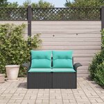 vidaXL Canapé de jardin avec coussin 141 x 62 x 69 cm polyrotin