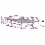 vidaXL Cadre de lit Marron cire 120 x 200 cm Bois massif en pin