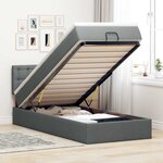 vidaXL Lit ottoman avec matelas et LED Gris foncé 80x200cm tissu