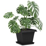vidaXL Pots de plantes 24 Pièces Noir 43 x 43 x 33 5 cm Plastique