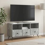 vidaXL Meuble TV Gris béton 102 x 34 5 x 50 cm Bois d'ingénierie