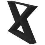 vidaXL Pieds de table basse 2 pièces Noir 50 x (30-31 3) cm Acier