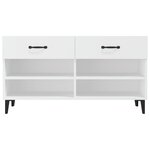 vidaXL Armoire à chaussures Blanc 102x35x55 cm Bois d'ingénierie