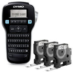 DYMO LabelManager 160 (Pack)  Imprimante d'étiquettes portable avec 3 rouleaux de ruban adhésif D1  Clavier AZERTY