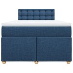vidaXL Sommier à lattes de lit avec matelas Bleu 120x200 cm Tissu
