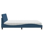 vidaXL Lit avec matelas bleu 180x200 cm tissu