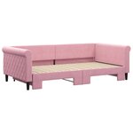 vidaXL Lit de jour avec lit gigogne rose 100x200 cm velours