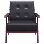 vidaXL Fauteuil noir similicuir