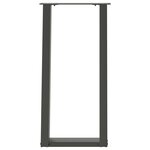 vidaXL Pieds de table console en U  2 pièces  anthracite  28 x (72-73) cm  acier