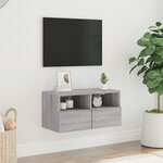 vidaXL Meuble TV mural sonoma gris 60x30x30 cm bois d'ingénierie