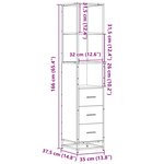 vidaXL Armoire de salle de bain chêne sonoma 35x37 5x166 cm