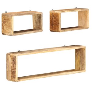 vidaXL Ensemble d'étagère cube 3 Pièces bois solide de manguier