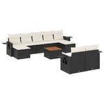 vidaXL Salon de jardin 10 Pièces avec coussins noir résine tressée