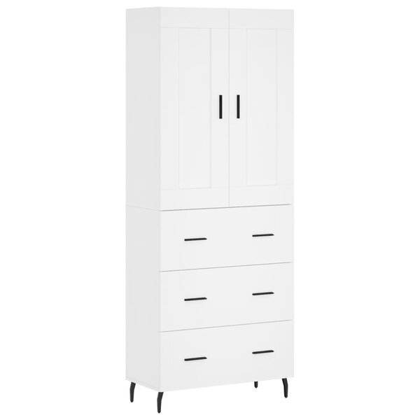 vidaXL Buffet haut Blanc 69 5x34x180 cm Bois d'ingénierie
