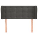 vidaXL Tête de lit avec oreilles Gris foncé 83x23x78/88 cm Velours