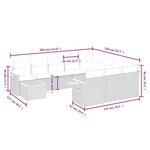 vidaXL Salon de jardin 11 Pièces avec coussins noir résine tressée