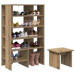 vidaXL Cabinet à chaussures 2 Pièces Chêne artisanal Bois d'ingénierie