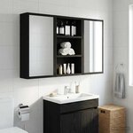 vidaXL Armoire murale de salle de bain Chêne Noir 30 x 10 x 50 cm