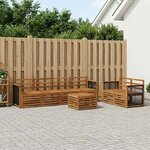 vidaXL Ensemble de canapés d'extérieur 7 Pièces Naturel