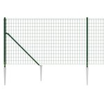vidaXL Clôture en treillis métallique et piquet d'ancrage vert 0 8x25m