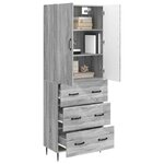 vidaXL Ensemble de Meubles 2 Pièces Sonoma gris 66 x 34 5 x 90 cm
