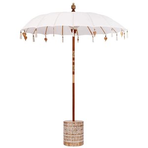 vidaXL Parasol balinais avec base Crème et Blanc 190 x 190 x 250 cm