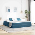 vidaXL Lit avec rangement et matelas Bleu foncé 160 x 200 cm Velours