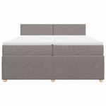 vidaXL Sommier à lattes de lit avec matelas Taupe 200x200 cm Tissu
