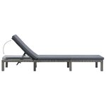 vidaXL Chaise longue avec coussin Résine tressée Anthracite