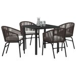 vidaXL Ensemble de salle à manger pour jardin 5 Pièces Marron