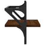 vidaXL Étagères murales avec barres 2 Pièces chêne marron 40x25x30 cm