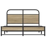 vidaXL Cadre de lit sans matelas 140x190 cm chêne fumé bois ingénierie