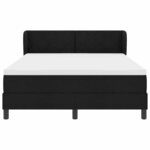 vidaXL Lit à ressorts avec matelas Noir 140 x 190 cm tissu