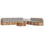 vidaXL Ensemble de canapés d'extérieur 8 pc Gris Naturel et Clair