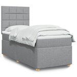 vidaXL Sommier à lattes de lit et matelas Gris clair 90x190 cm Tissu