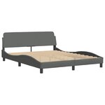 vidaXL Cadre de lit sans matelas gris foncé 160x200 cm tissu
