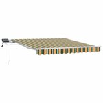 vidaXL Auvent Rétractable avec Vert et jaune 300 x 250 cm tissu