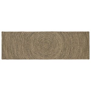 vidaXL Tapis de surface Naturel et noir 80 x 200 cm Jute
