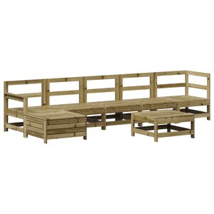 vidaXL Salon de jardin 7 Pièces bois de pin imprégné