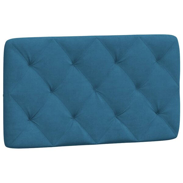 vidaXL Coussin de tête de lit bleu 90 cm velours